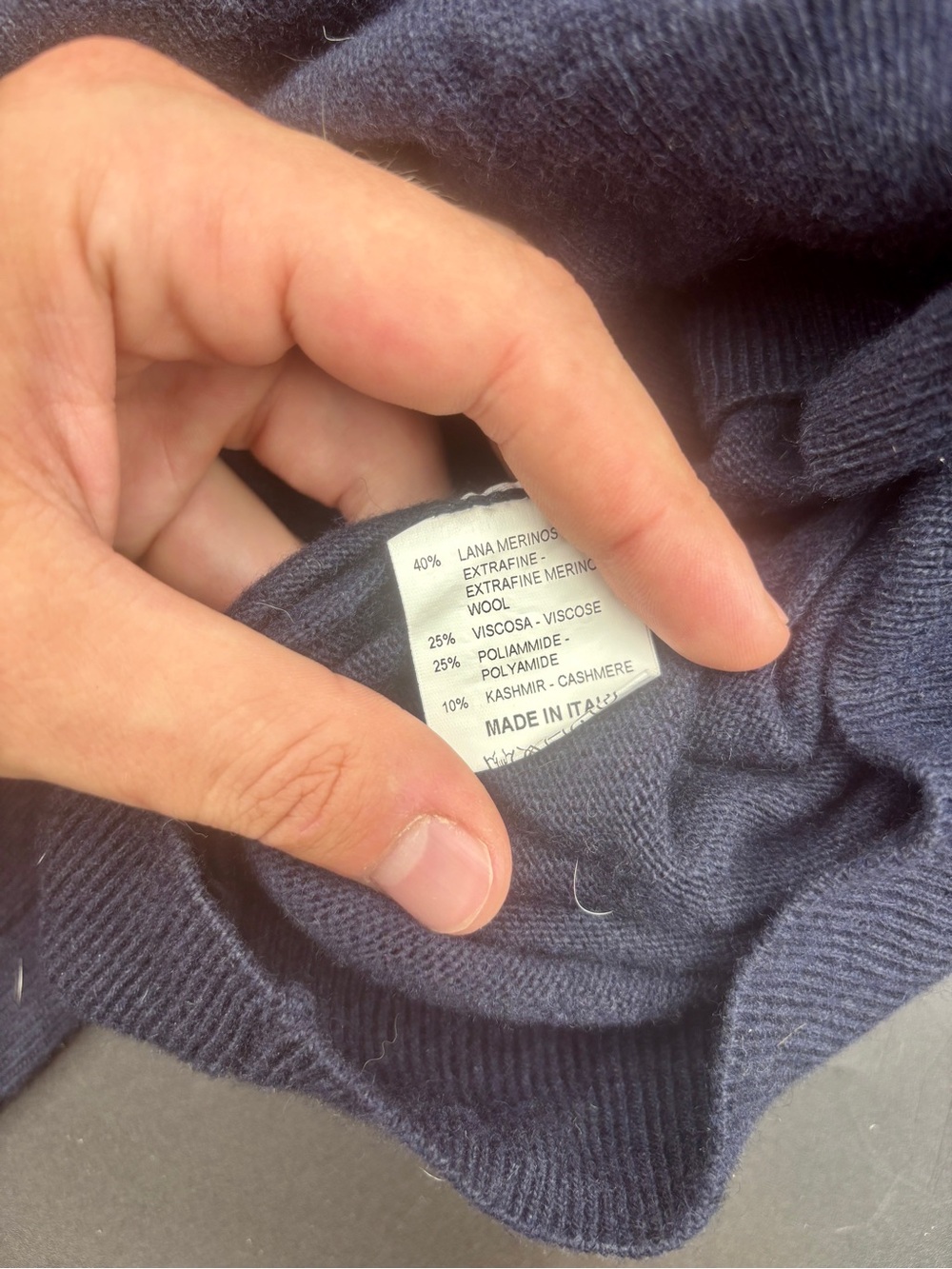 Eredi Pisanò Italy Merino Wool Cashmere Blend Crewneck Sweater Blue L - Picture 5 of 6